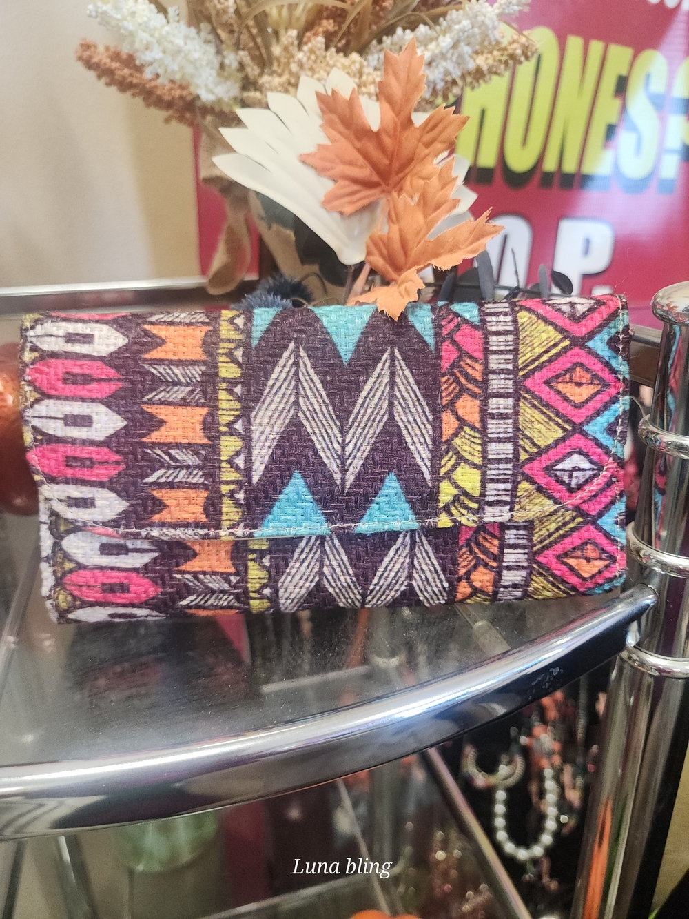 Geometric Multicolor Wallet Like New